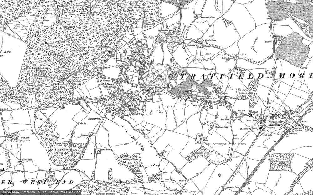 Old Map of Mortimer, 1909 - 1910 in 1909