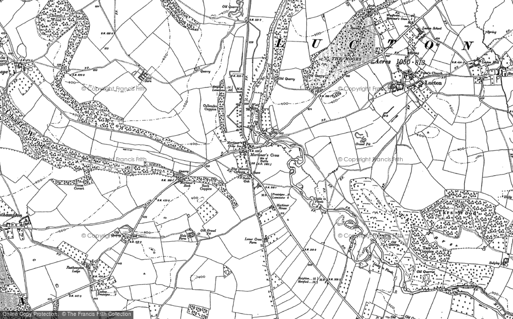 Old Map of Mortimer's Cross, 1885 in 1885