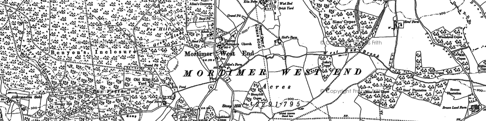 Old map of Mortimer West End in 1909