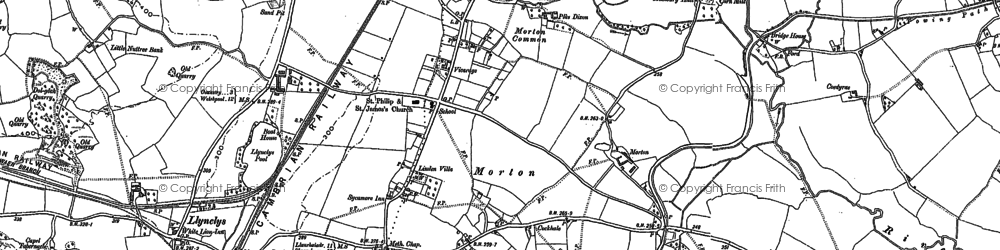 Old map of Ley in 1874