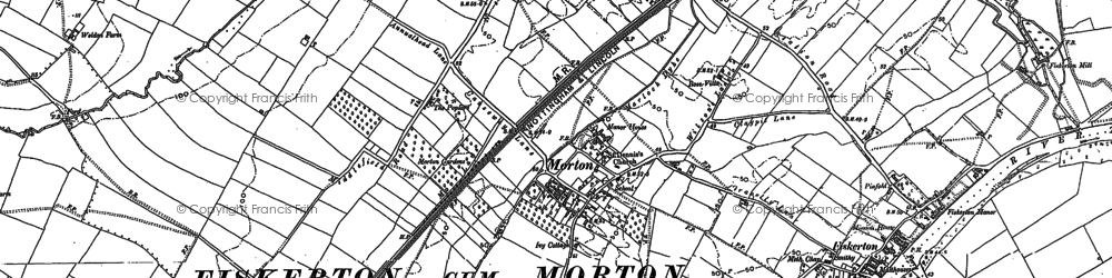 Old map of Fiskerton Grange in 1883