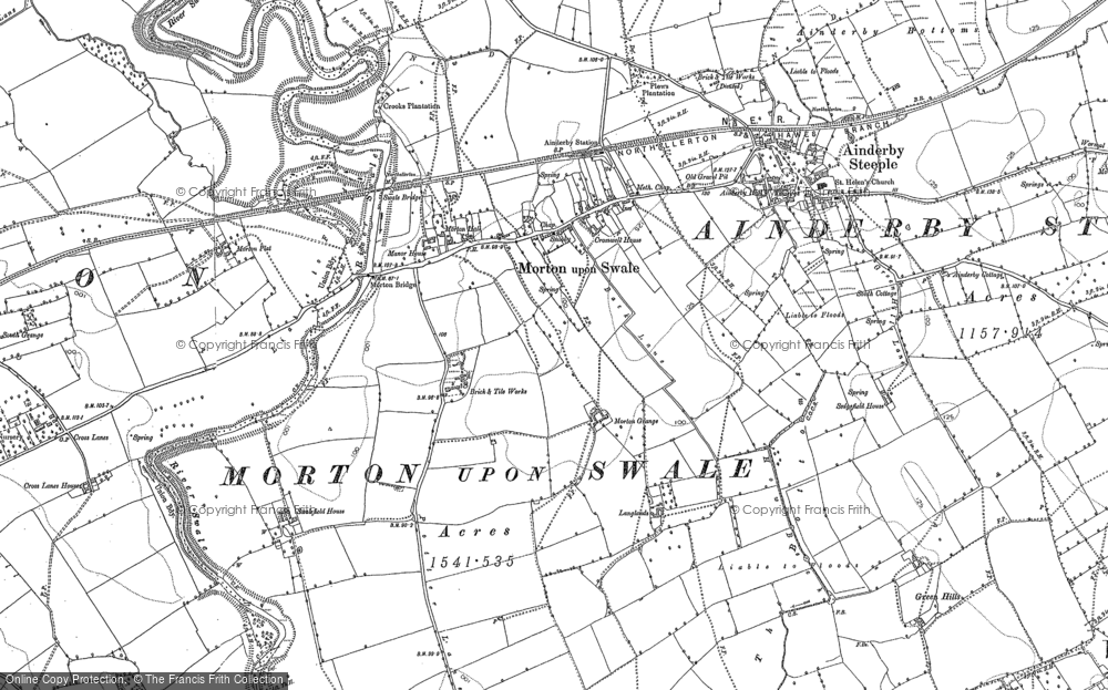 Old Map of Morton-on-Swale, 1891 in 1891