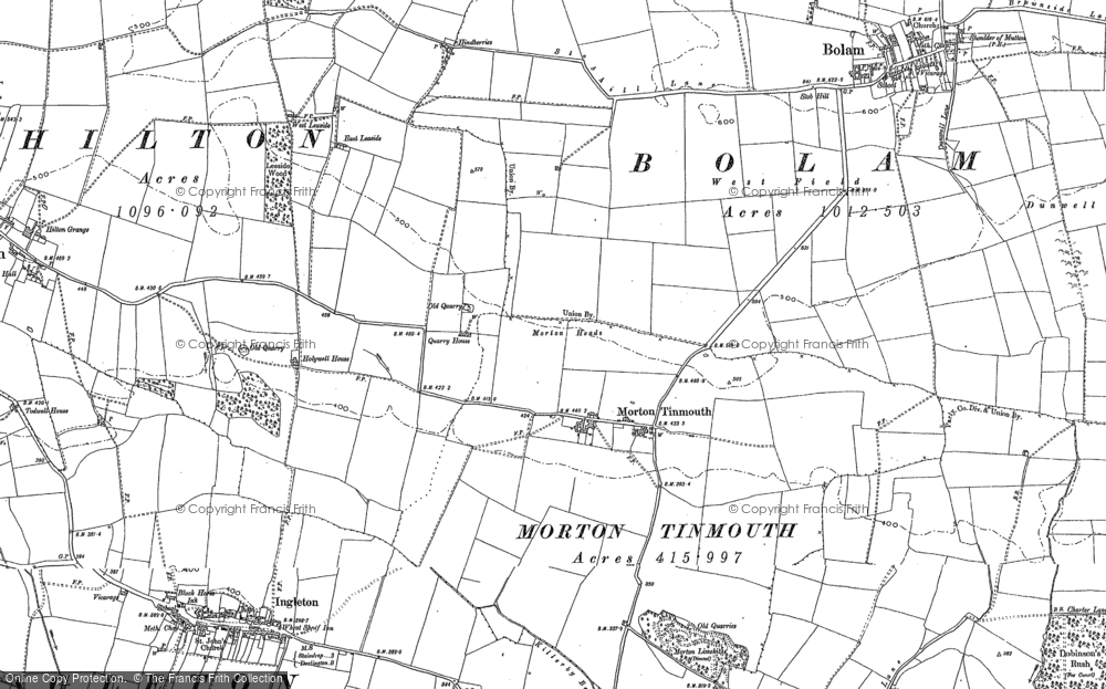 Old Map of Morton Tinmouth, 1896 in 1896