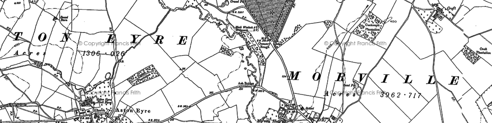 Old map of Ash Bridge in 1882