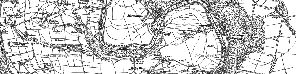 Old map of Morwellham Quay in 1905