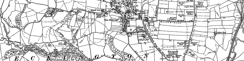 Old map of Eckington Hall in 1897