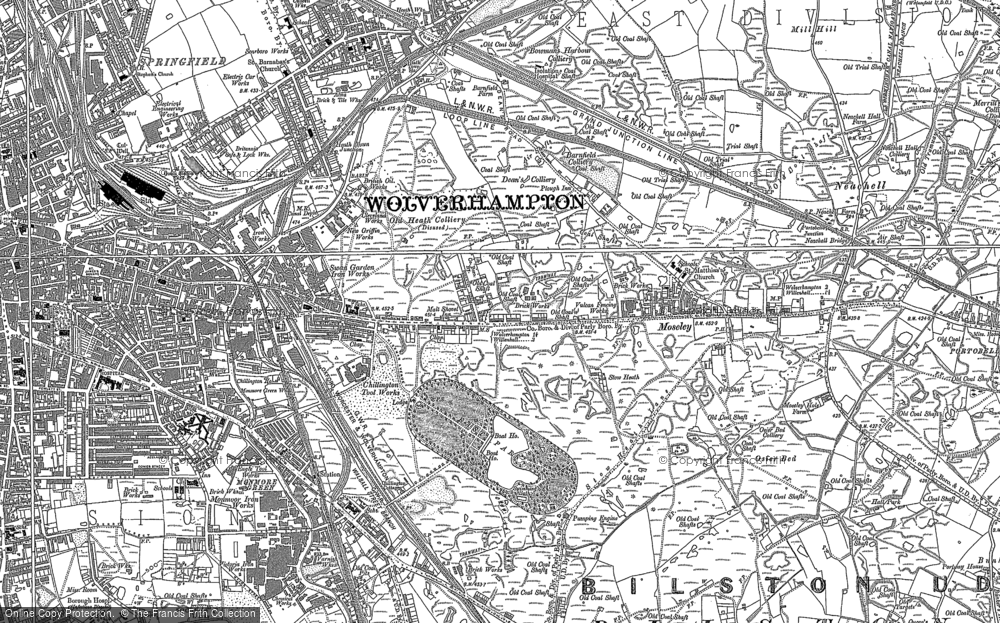 Old Map of Moseley, 1885 in 1885