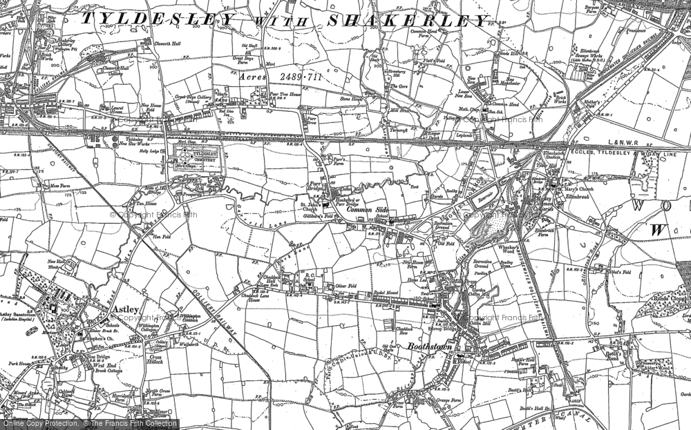 Old Map of Historic Map covering Parr Brow in 1891