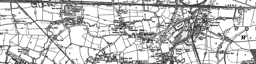 Old map of Mosley Common in 1891