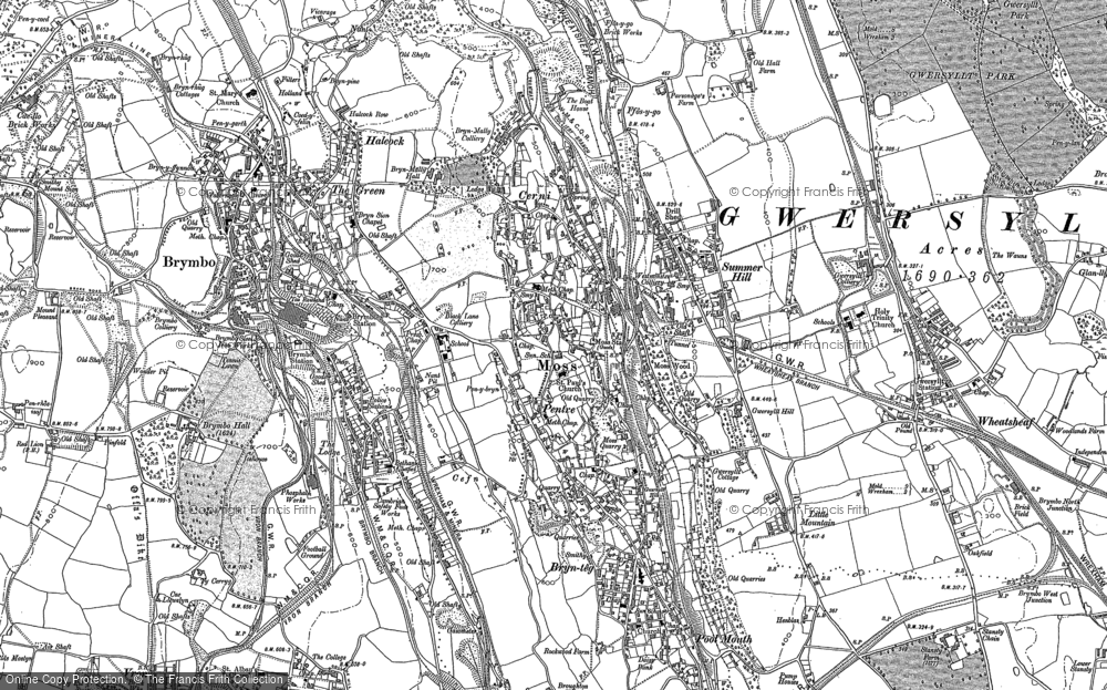 Old Map of Historic Map covering Windy Hill in 1898