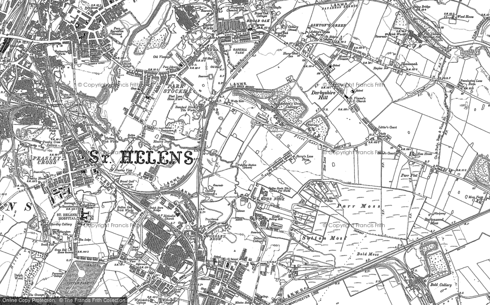 Old Map of Moss Nook, 1892 in 1892