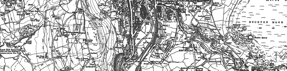 Old map of Mossley in 1891