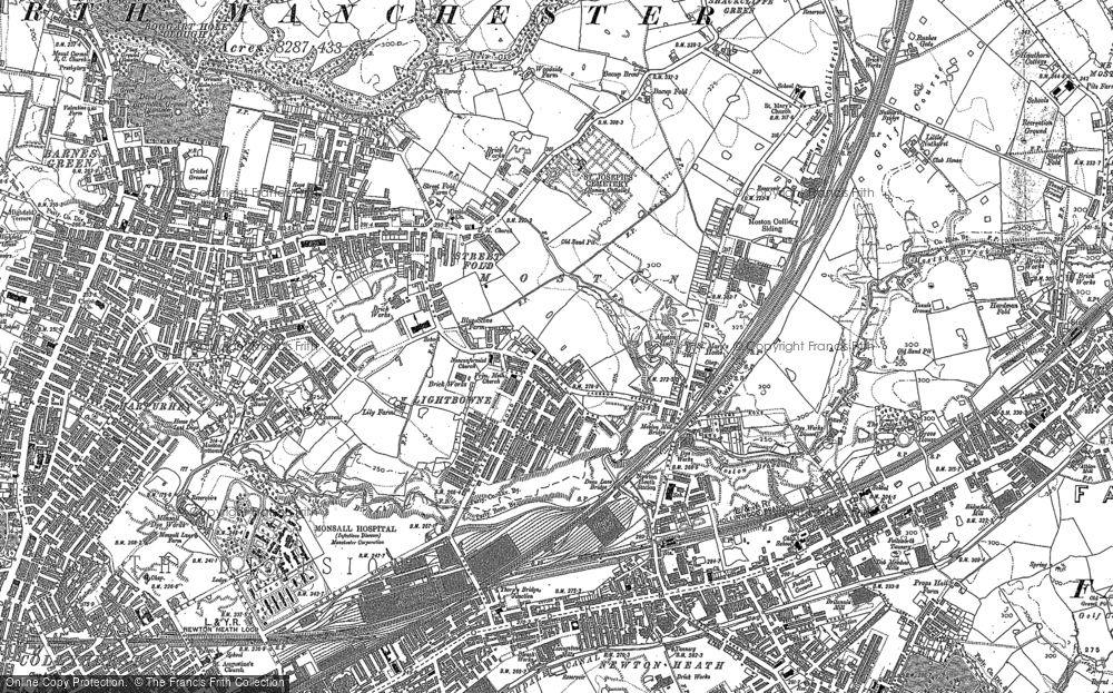 Old Map of Moston, 1891 - 1906 in 1891