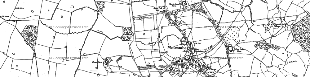 Old map of Motcombe in 1900