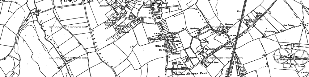 Old map of West Barnes in 1894
