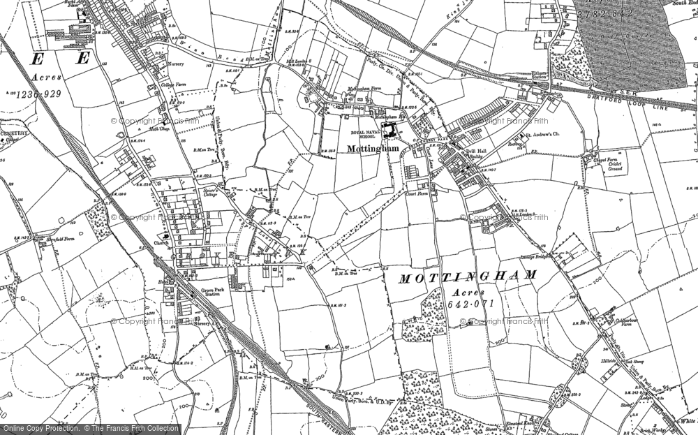 Old Map of Mottingham, 1895 in 1895