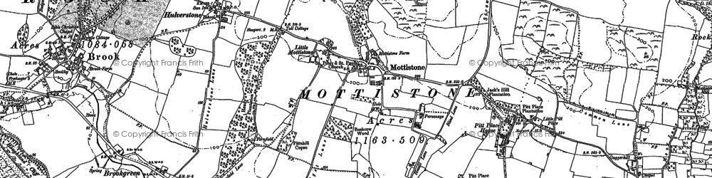 Old map of Mottistone in 1907