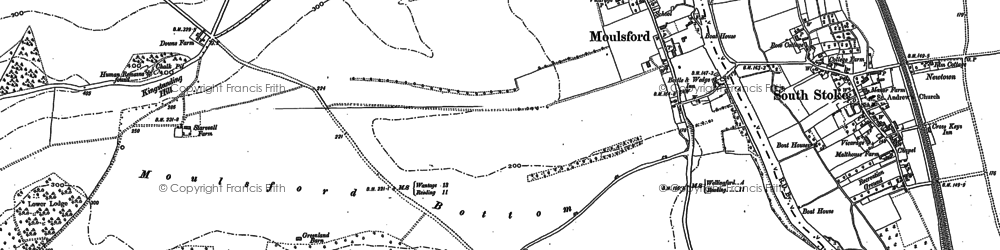 Old map of Moulsford in 1910