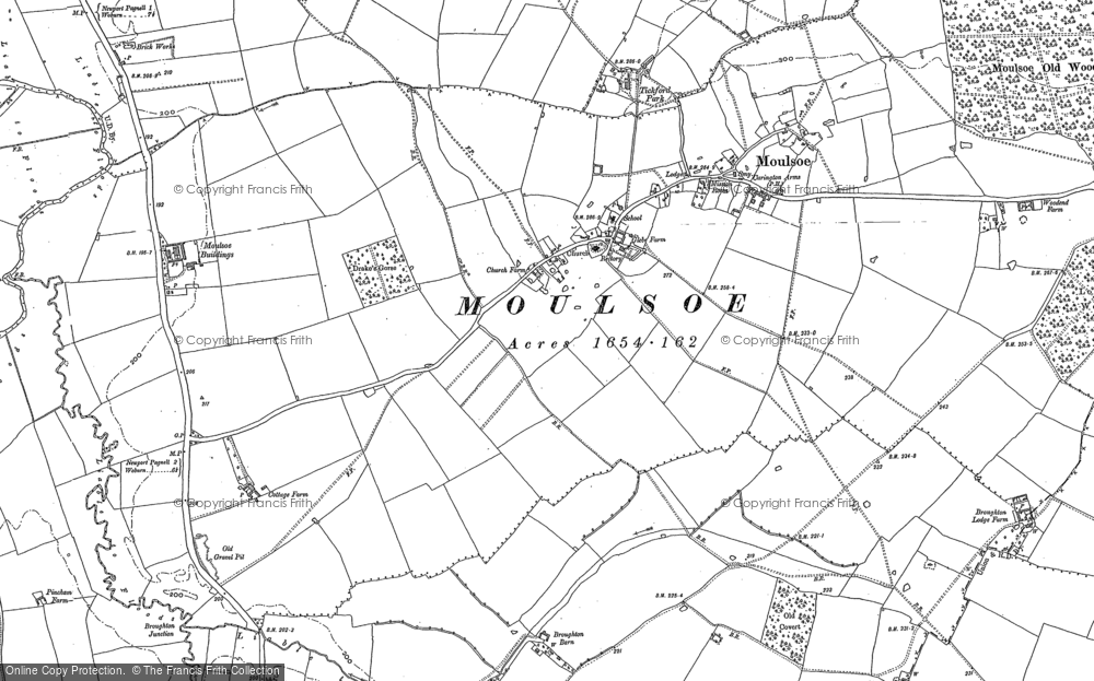 Old Map of Moulsoe, 1924 in 1924