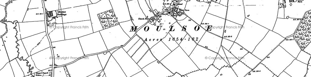 Old map of Moulsoe in 1924