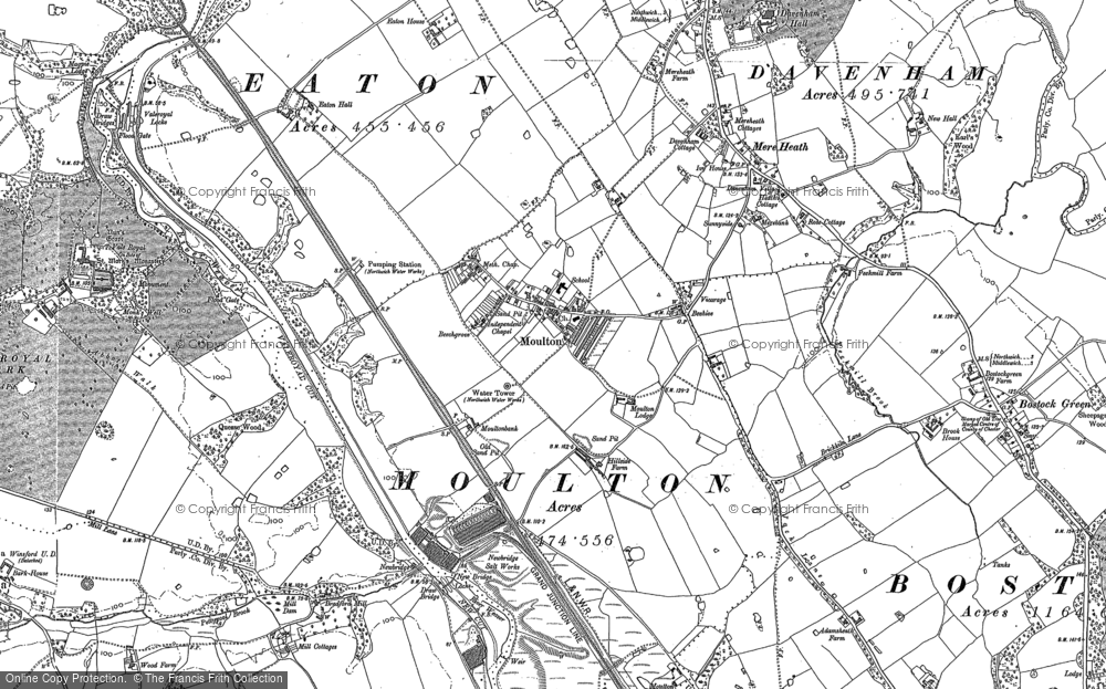 Old Map of Moulton, 1897 in 1897