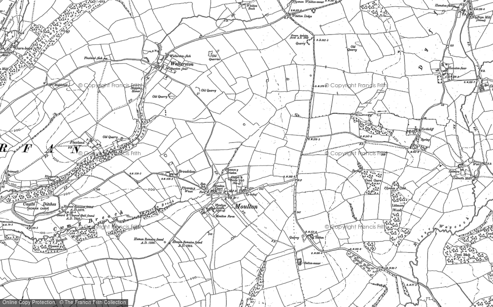Old Map of Moulton, 1898 - 1915 in 1898