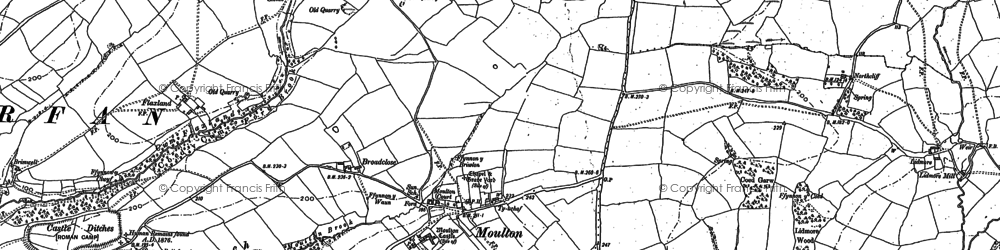 Old map of Moulton in 1898