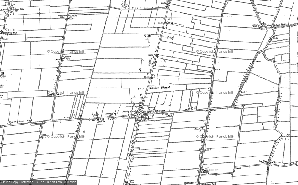 Old Map of Moulton Chapel, 1887 in 1887