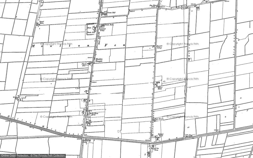 Old Map of Moulton Eaugate, 1886 - 1903 in 1886
