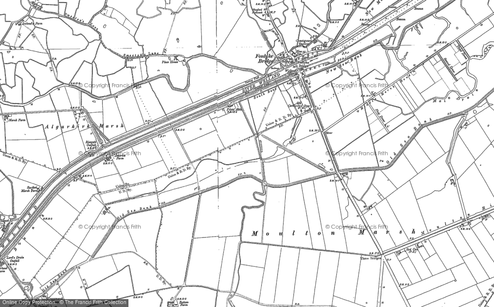 Old Map of Moulton Marsh, 1886 - 1887 in 1886