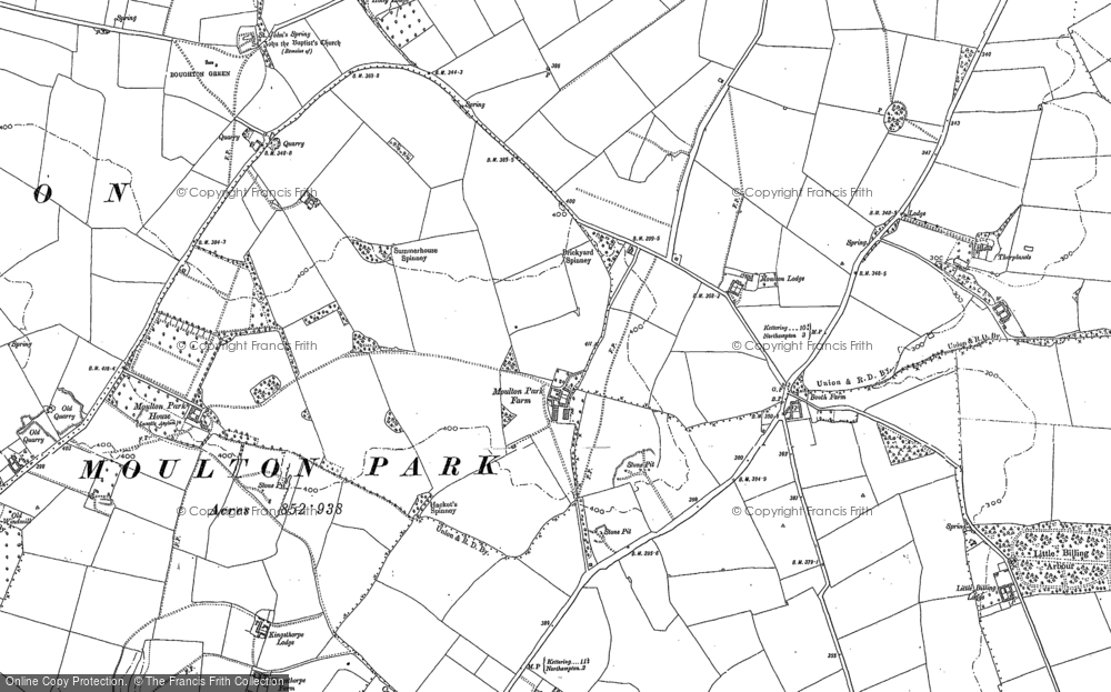 Old Map of Historic Map covering Boughton Green in 1909