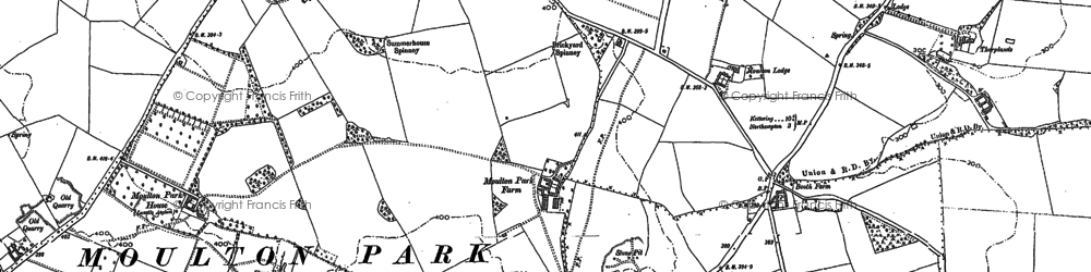 Old map of Moulton Park in 1909