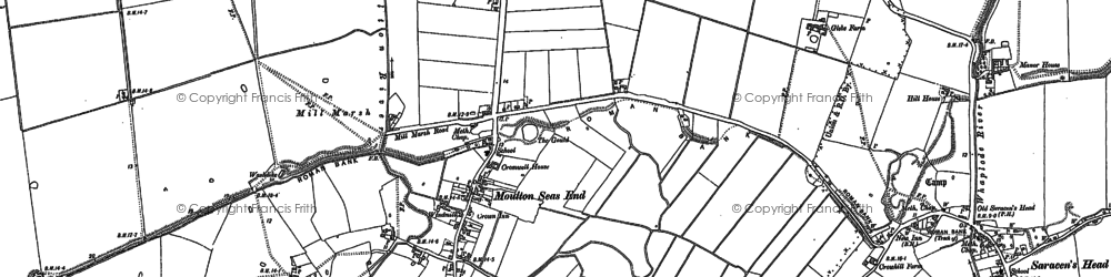 Old map of Moulton Seas End in 1887