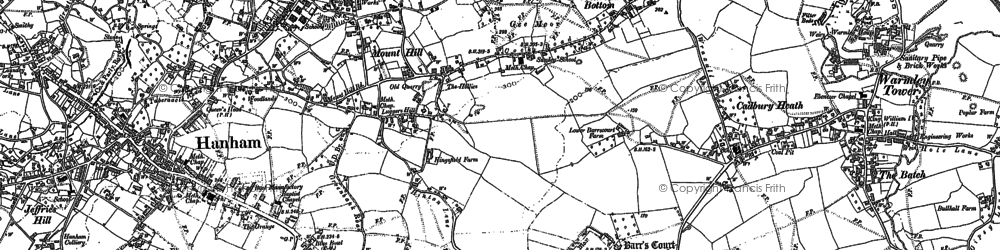 Old map of Cadbury Heath in 1881