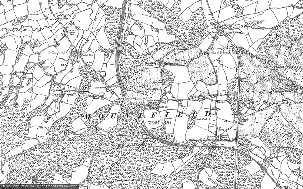 Old Map of Historic Map covering Battle Wood in 1897