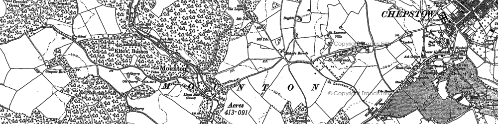 Old map of Crossway Green in 1900
