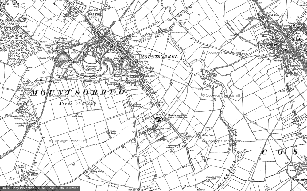 Old Ordnance Survey Maps Mountsorrel Leicestershire 1901 Godfrey Edition New 