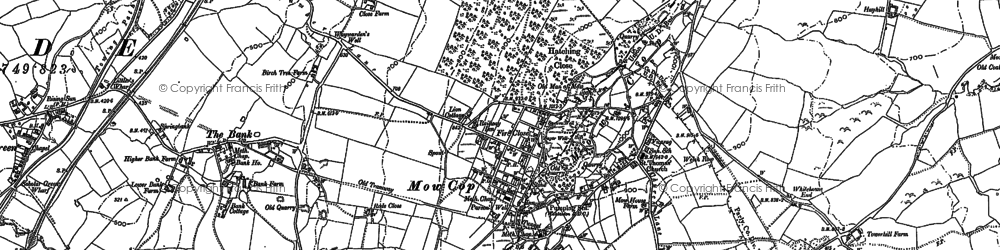 Old map of Mow Cop in 1878