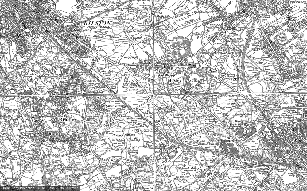 Old Map of Moxley, 1885 - 1902 in 1885