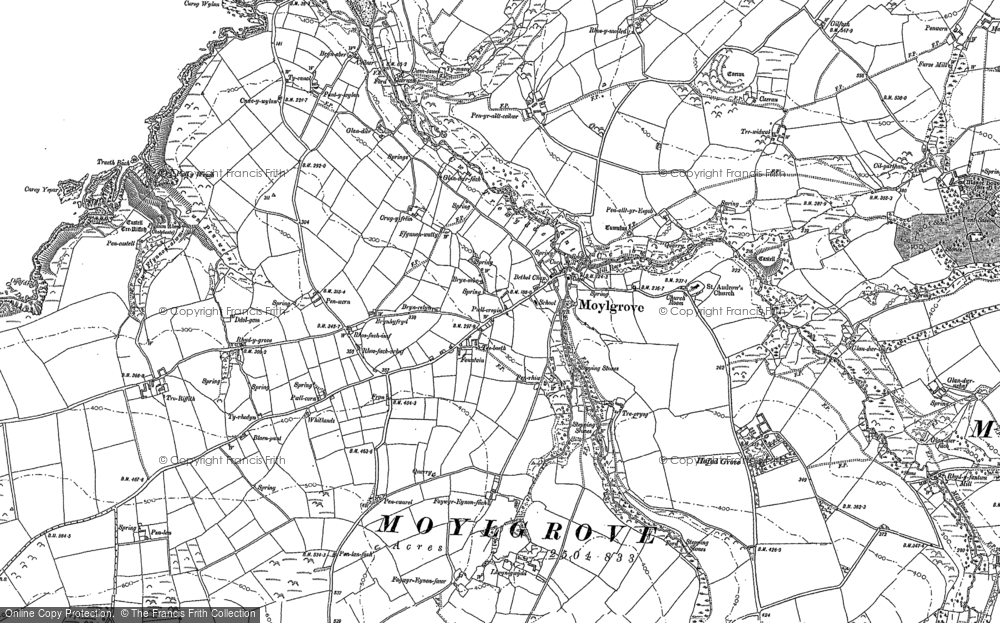 Old Map of Historic Map covering Hafod Grove in 1904