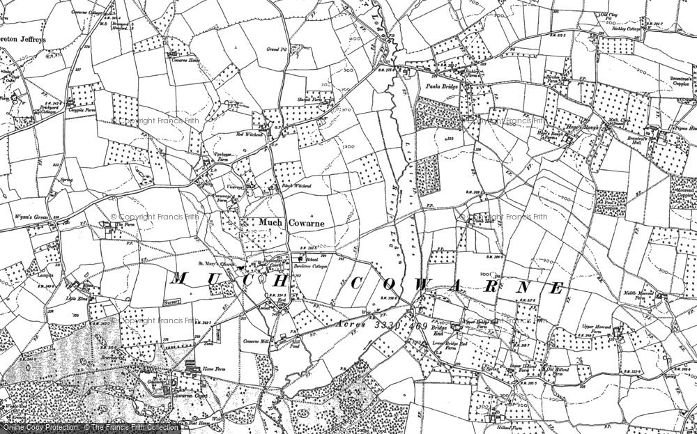 Old Map of Much Cowarne, 1885 - 1886 in 1885