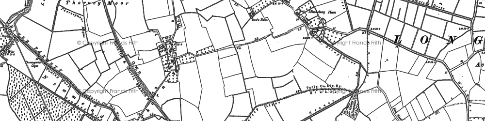 Old map of Muchelney Ham in 1885