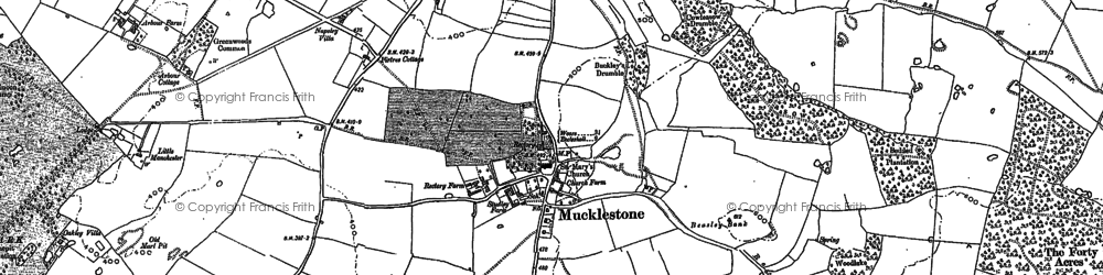 Old map of Mucklestone in 1879
