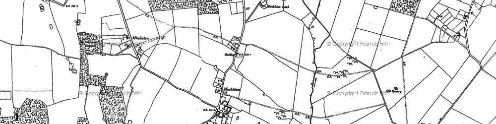 Old map of Brooms Coppice in 1880