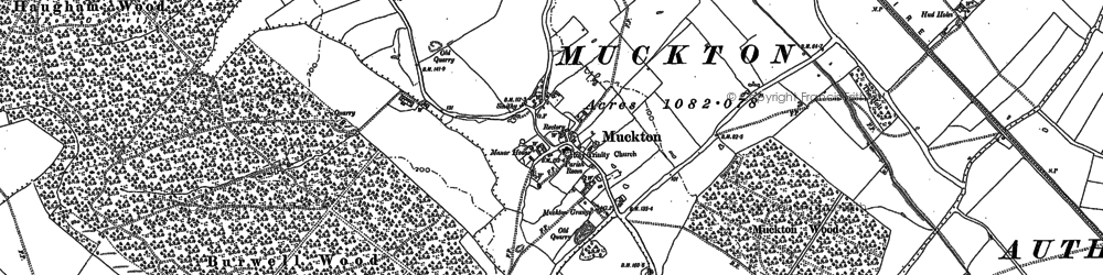 Old map of Muckton Bottom in 1888