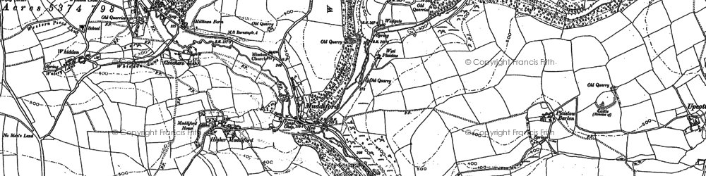 Old map of Whitefield Barton in 1886