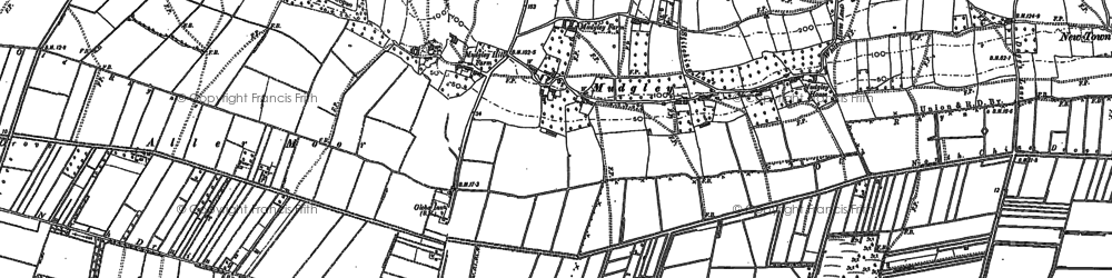 Old map of Mudgley in 1884