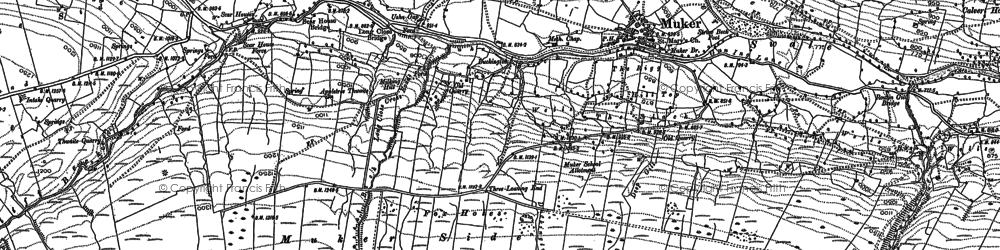 Old map of Muker in 1891