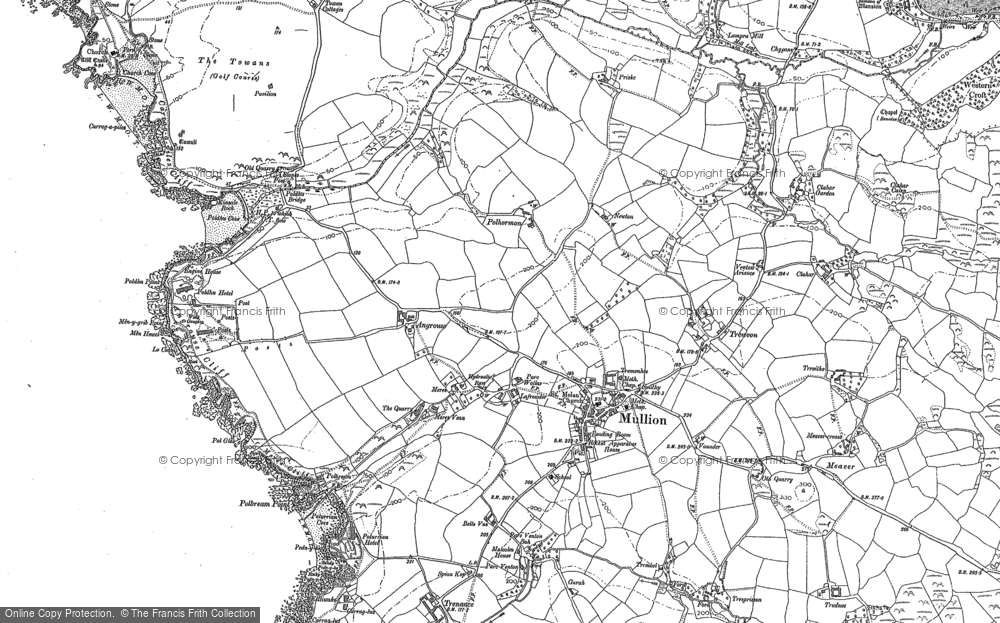 Old Map of Historic Map covering Penhale in 1906