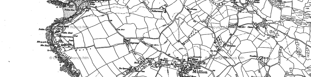 Old map of Poldhu Point in 1906